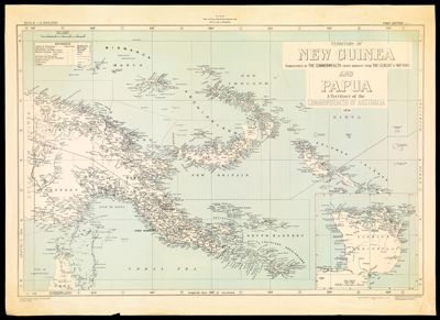 Territory of New Guinea, administered by the Commonwealth under mandate from the League of Nations, and Papua, a territory of the Commonwealth of Australia, 1934 / Copied from an Australian map dated 1934, War Office