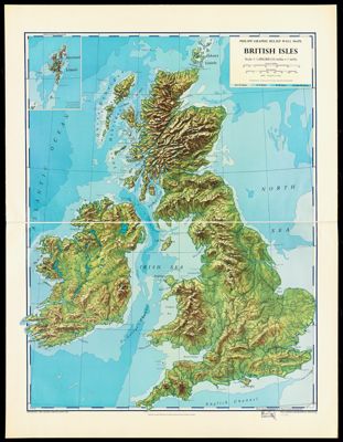 Philips' Graphic Relief Wall Maps. British Isles