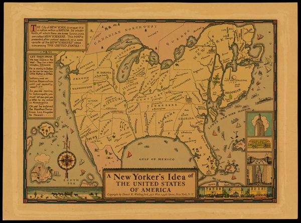 A New Yorker's idea of the United States of America