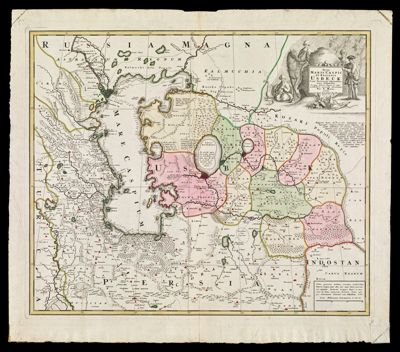 Nova Maris Caspii et regionis Usbeck, cum provincijs adjacentibus vera delineatio in qua itinera Regia et alia notabiliora accurate denotantur per A. Maas