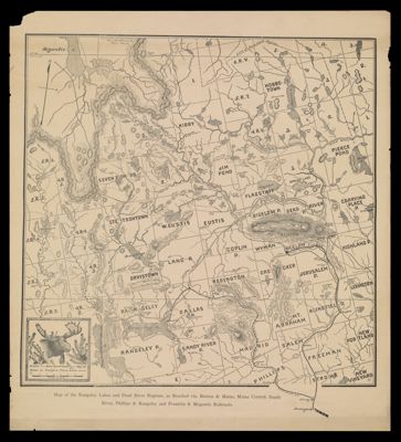 Map of the Rangeley Lakes and Dead River Regions, as Reached via. Boston & Maine, Maine Central, Sandy River, Phillips & Rangeley and Franklin & Megantic Railroads.