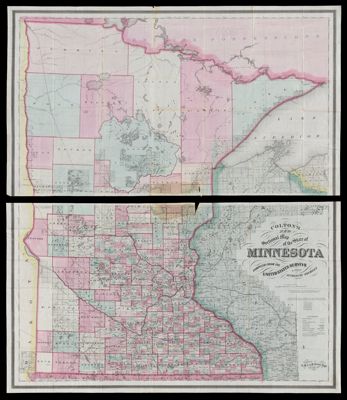 Colton's new sectional map of the state of Minnesota compiled from the United States surveys & other authentic sources.