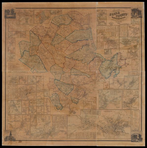 A Topographical map of Essex County, Massachusetts based upon the trigonometrical survey of the state the details from actual surveys under the direction of H.F. Walling.