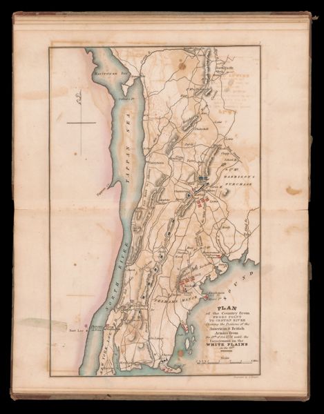 Plan of the Country from Frog's Point to Croton River shewing the positions of the American & British armies from the 12th of Oct. 1776 until the engagement on the White Plains on the 28th