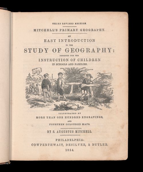 Mitchell's Primary Geography: an easy introduction to the study of geography : designed for the instruction of children in schools and families : illustrated by more than one hundred engravings and fourteen coloured maps by S. Augustus Mitchell [Title page]