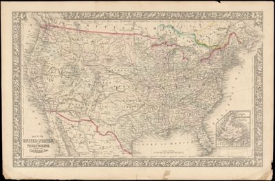 Map of the United States, and Territories. Together with Canada &c.