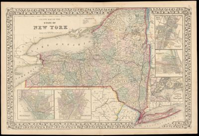 County Map of the State of New York drawn and engraved by W.H. Gamble