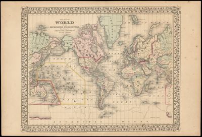 Map of the World on the Mercator Projection exhibiting the American Continent as its Centre.