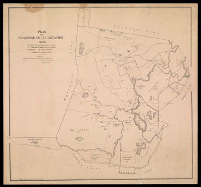 Plan of Framingham Plantation 1699 : compiled from surveys made by J. Gore & J. Sherman & specifications in deeds & grants by Josiah H. Temple published by order of the town