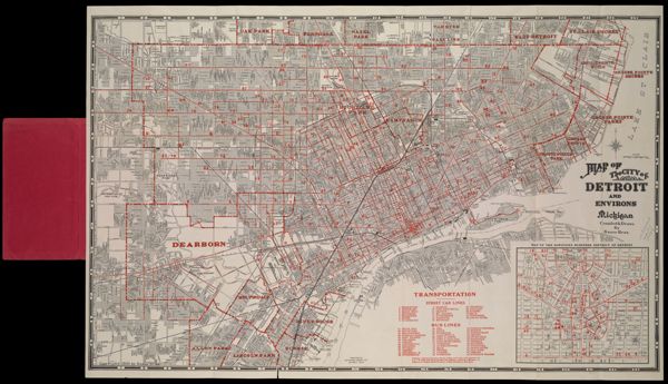 Map of the city of Detroit and Environs, Michigan