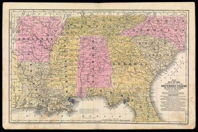Map of the Chief Part of the Southern States and Part of the Western.