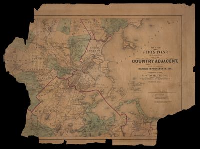 Map of Boston (As it should be) and the Country Adjacent, With Proposed Harbor Improvements, etc.