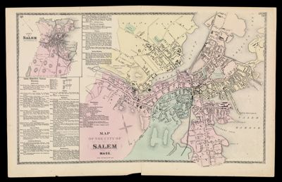 Map of the city of Salem Mass.