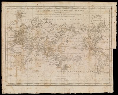 A General Chart of the World on Mercator's Projection, exhibiting all the New Discoveries and the Tracks of the Different Great Navigators.