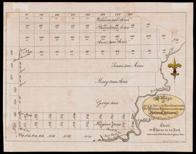 Map of part of the land in the Royal Grant devised by Sir William Johnson to some of his natural Indian children, surveyed by Laurence Vrooman, 1797