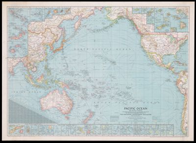Pacific Ocean and the Bay of Bengal