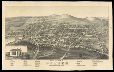 Birds Eye View of Dexter Penobscot Co. Maine 1878.