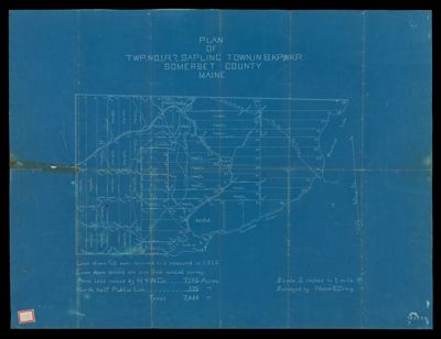 Plan of TWP. No.1 R.7 Sapling Town in B.K.P.W.K.R. Somerset County, Maine