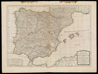 A New Map of the Kingdoms of Spain and Portugal with their Principal Divisions