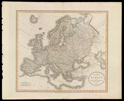A New Map of Europe, from the Latest Authorities. By John Cary, Engraver. 1804.