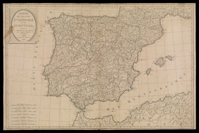 Carte des Royaumes d'Espagne et de Portugal. Dressee par Herisson, Eleve de M. Bonne, ancien Ingenieur Hydrographe de la Marine.