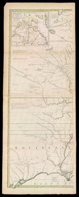 Amerique Septentrionale avec les Routes, distances en miles, Villages...