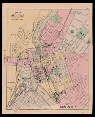 City of Auburn Androscoggin Co. : City Of Lewiston; [Verso] Map of Androscoggin County Maine.