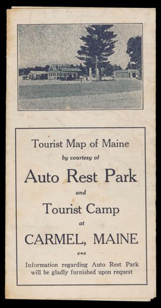 Tourist Map of Maine by Coutesy of Auto Rest Park and Tourist Camp at Carmel, Maine