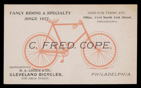 C. Fred. Cope. Fancy Riding a Specialty since 1877.