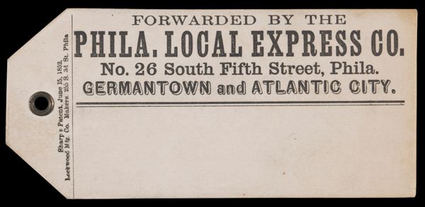 Forwarded by the Phila. Local Express Co.
