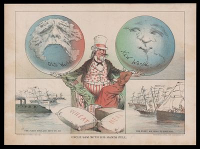 Uncle Sam with his hands full