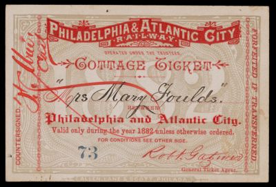 Philadelphia & Atlantic City Cottage Ticket