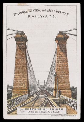Michigan Central and Great Western Railways. Via Suspension Bridge & Niagara Fallls.