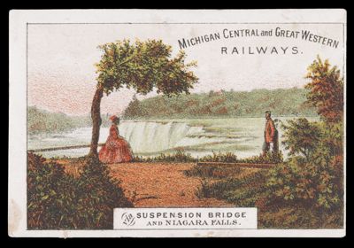 Michigan Central and Great Western Railways. Via Suspension Bridge & Niagara Fallls.