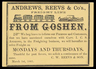 Andrews, Reeves & Co's., Freight Line from Goshen