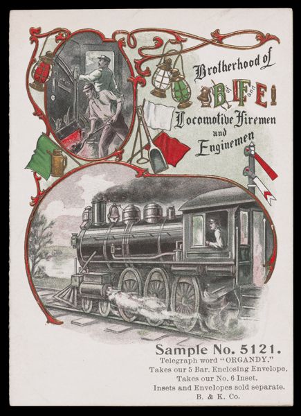 Brotherhood of Locomotive Firemen and Enginemen Sample No. 5121.