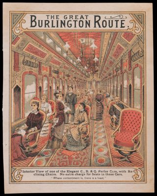The Great Burlington Route: Interior View of one of the Elegant C., B. & Q. Parlor Cars...