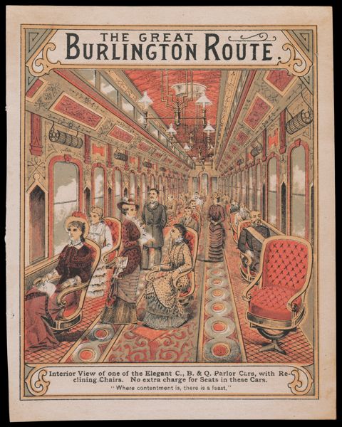 The Great Burlington Route: Interior View of one of the Elegant C., B. & Q. Parlor Cars...