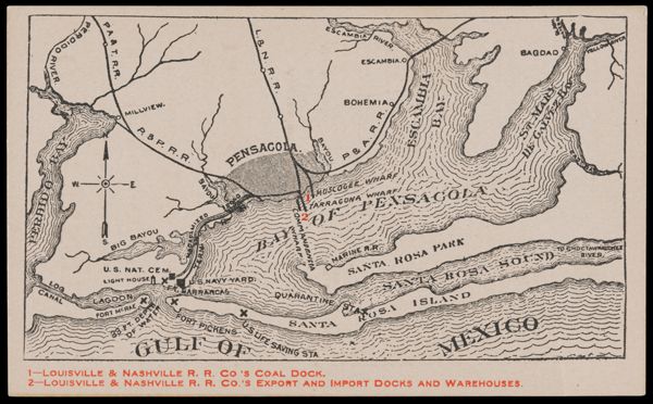 Gulf Transit Co. Agents for All Steamship Lines Operated from Pensacola in connection with the Louisville & Nashville R.R. Co.