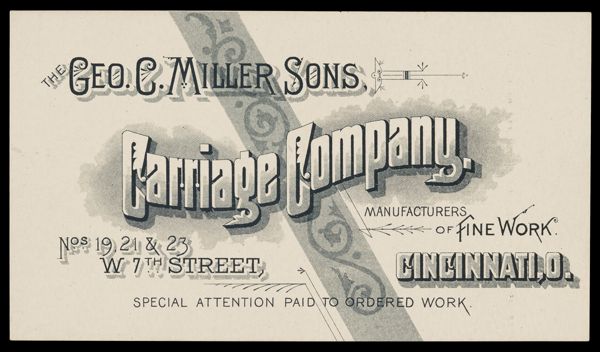 The Geo. C. Miller Sons Carriage Company: Manufacturers of Fine Work