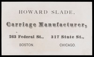 Howard Slade, Carriage Manufacturer