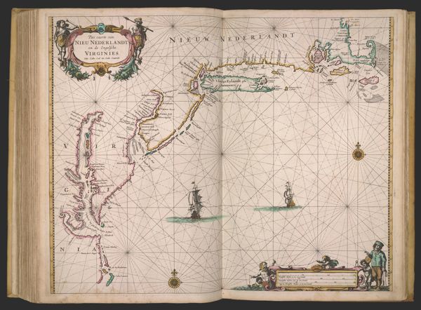 Pas caerte van Nieu Nederlandt en de Engelsche Virginies van Cabo Cod tot Cabo Canrick