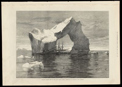 Gigantic Iceberg seen by the Arctic ships from a sketch by an officer of the Valorous