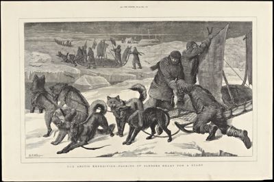 The Arctic Expedition : Packing Up Sledges Ready for a Start