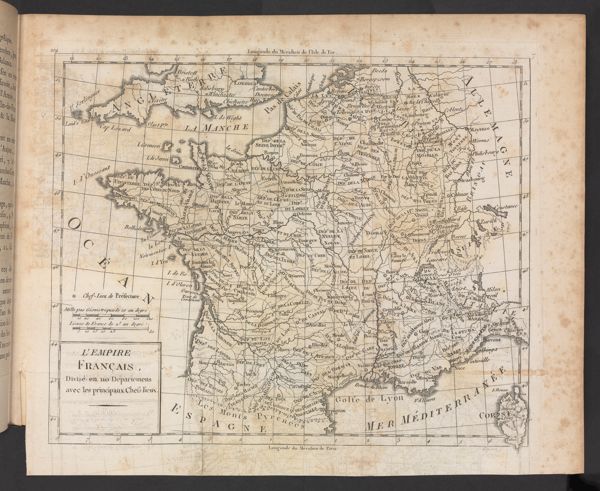L'empire Francais, Divisé en no Departemens avec les principaux Chefs lieux.