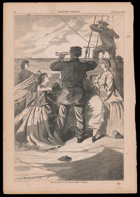 The approach of the British pirate 
