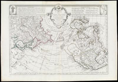 Carte des Nouvelles Decouvertes au Nord de la Mer du Sud, tant a l'Est de la Siberie et du Kamtchatka, qu'a l'Ouest de la Nouvelle France