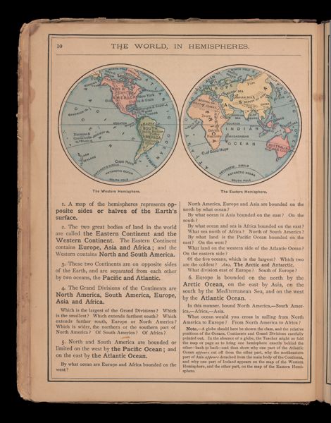 The World; in hemispheres