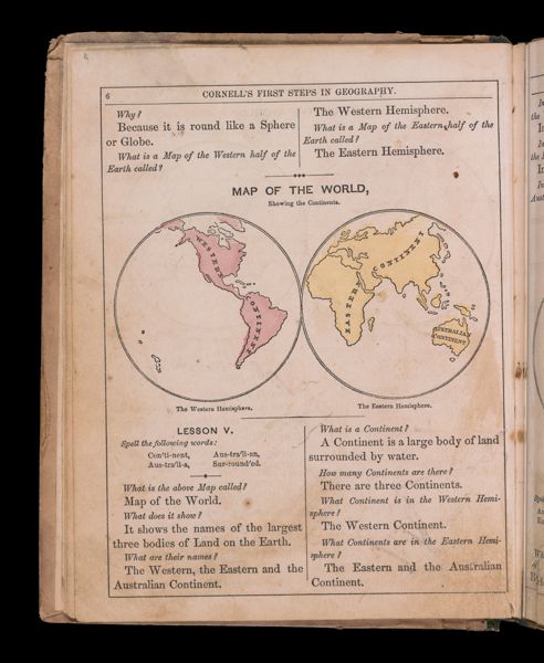 Map of the world, showing continents.