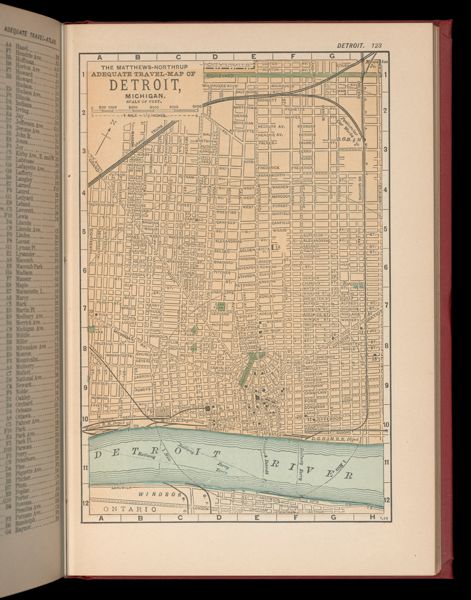 The Matthews-Northrup adequate travel map of Detroit, Michigan